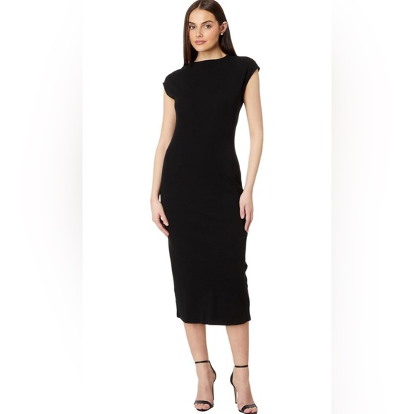 🆕 Vince Camuto Mock Neck Drop Shoulder Midi Dress, Size M - Picture 1 of 6